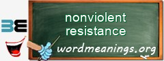 WordMeaning blackboard for nonviolent resistance